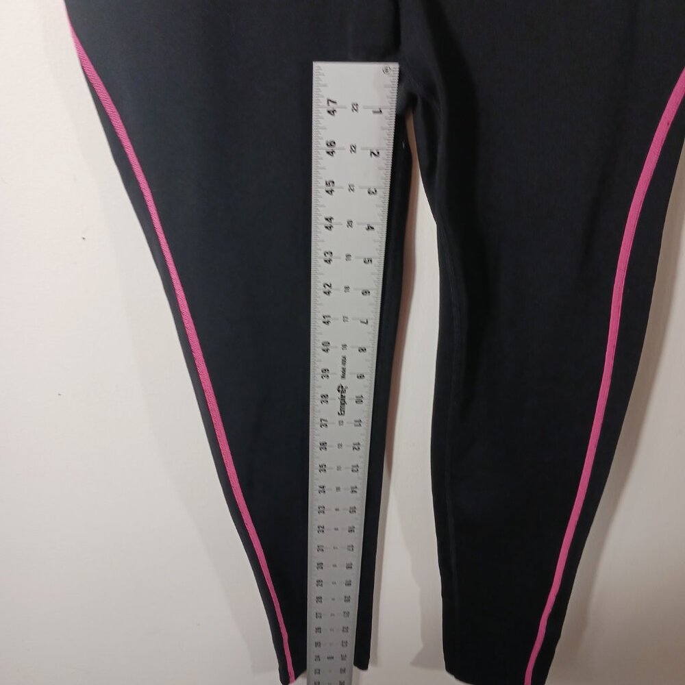 Lauren Ralph Lauren Active, Black Activewear Leggings with Pink Trim, Size Small - Picture 11 of 13